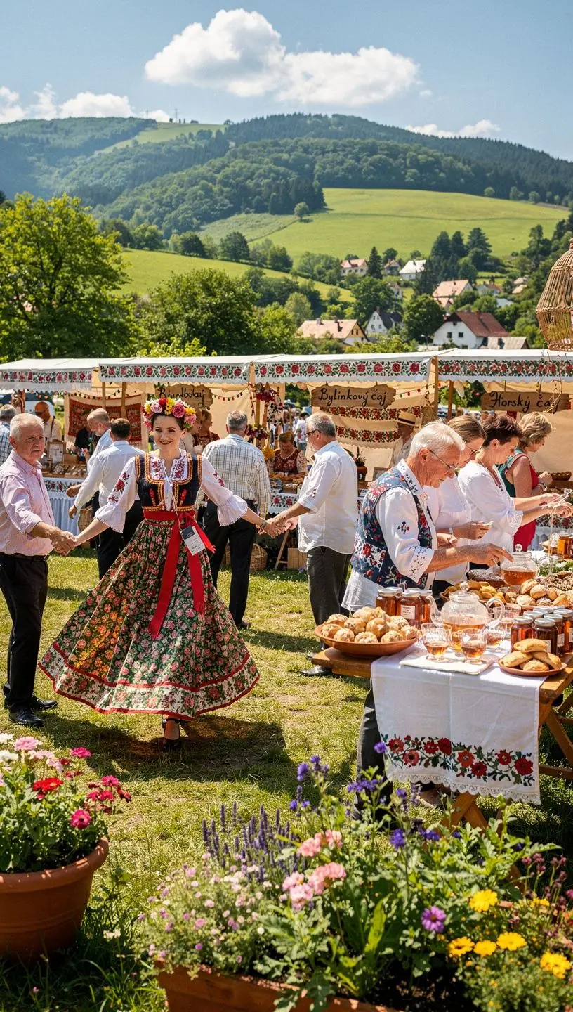 Tradičná slovenská čajová kanvica s ručnou dekoráciou