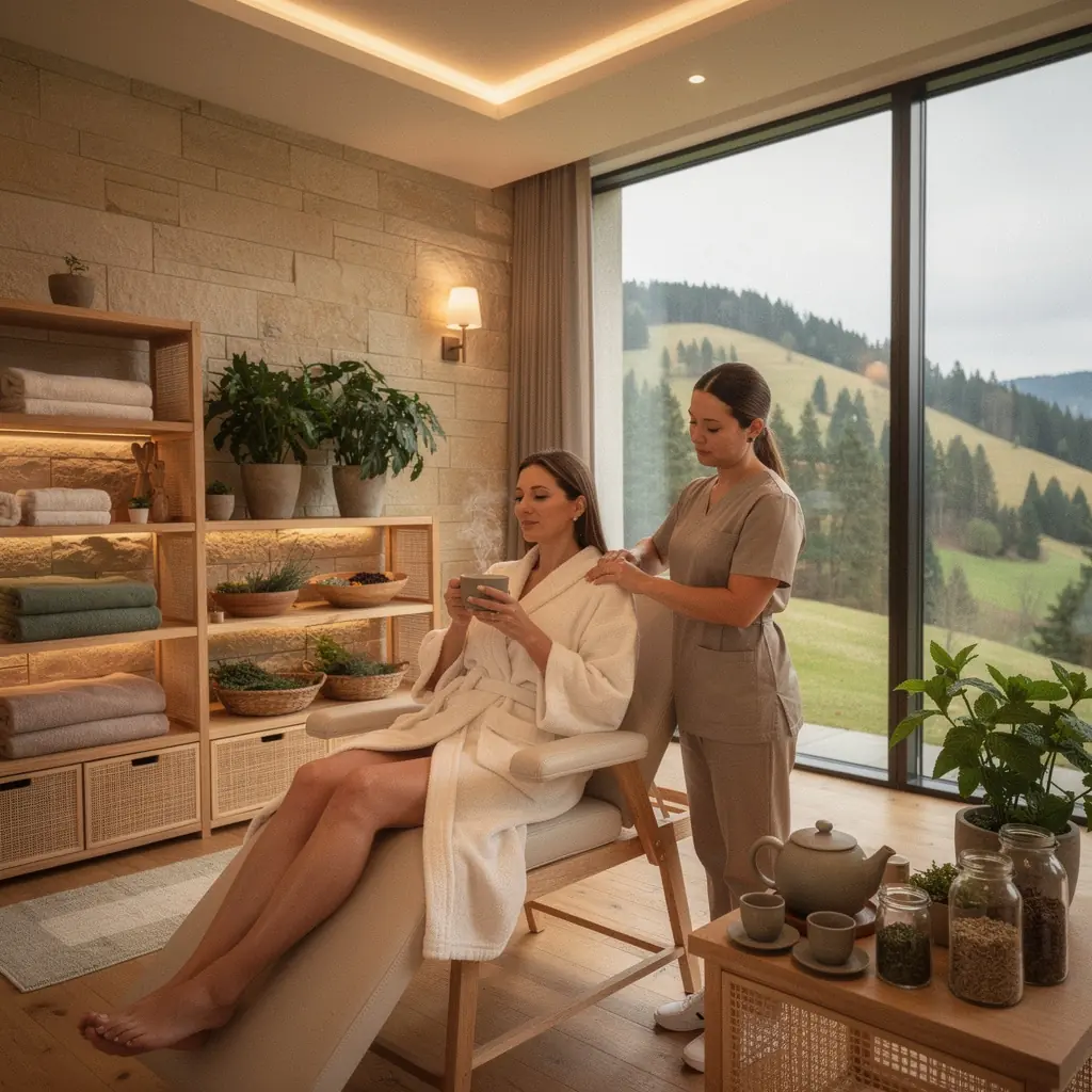 Šálka voňavého slovenského bylinkového čaju na drevenom stole