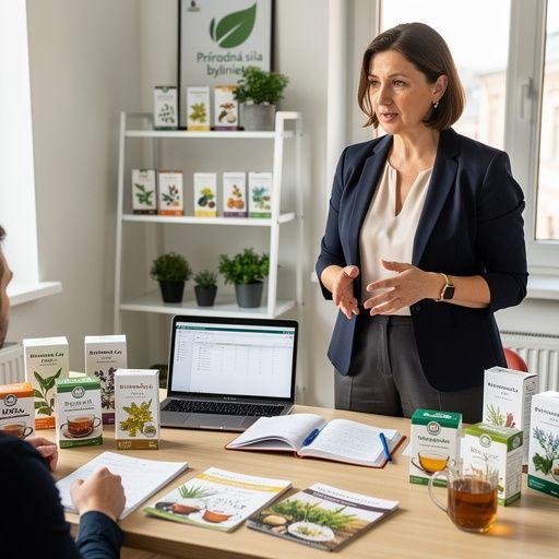 Pohľad na čajovú záhradu s rôznymi bylinkami rastúcimi na poli